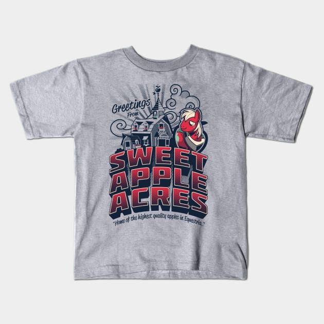Greetings From Sweet Apple Acres - Variant Kids T-Shirt by GillesBone
